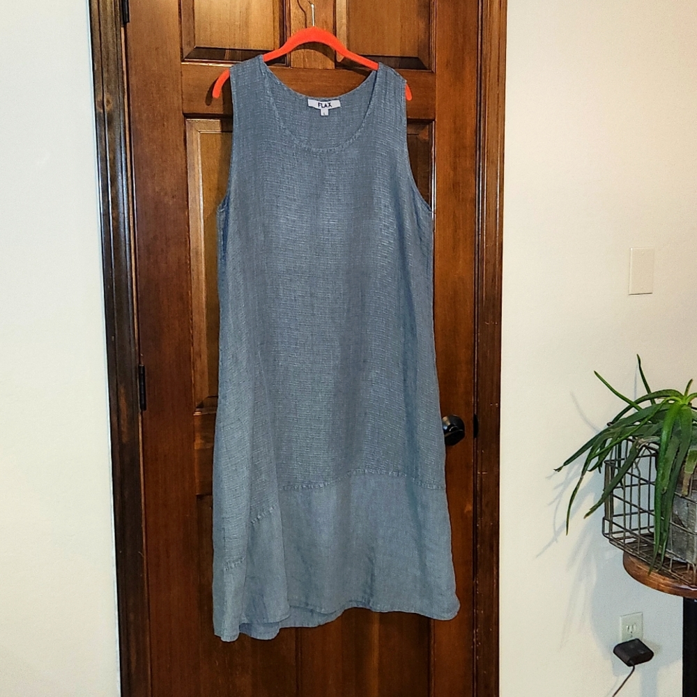 Flax 100% linen maxi dress